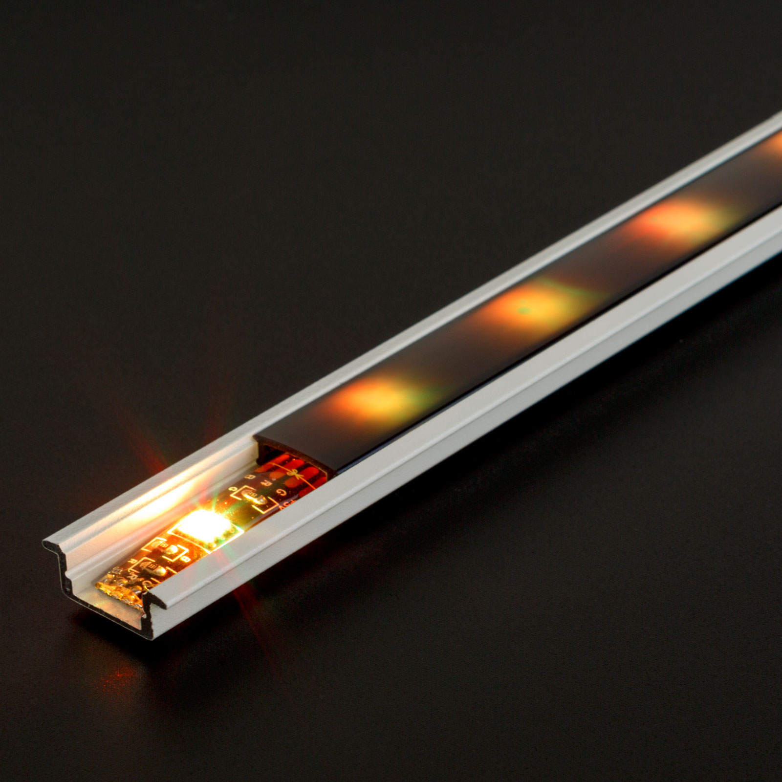 LED aluminium profil sín - 2000 x 23(17) x 8 mm - süllyeszthető U profil - fehér