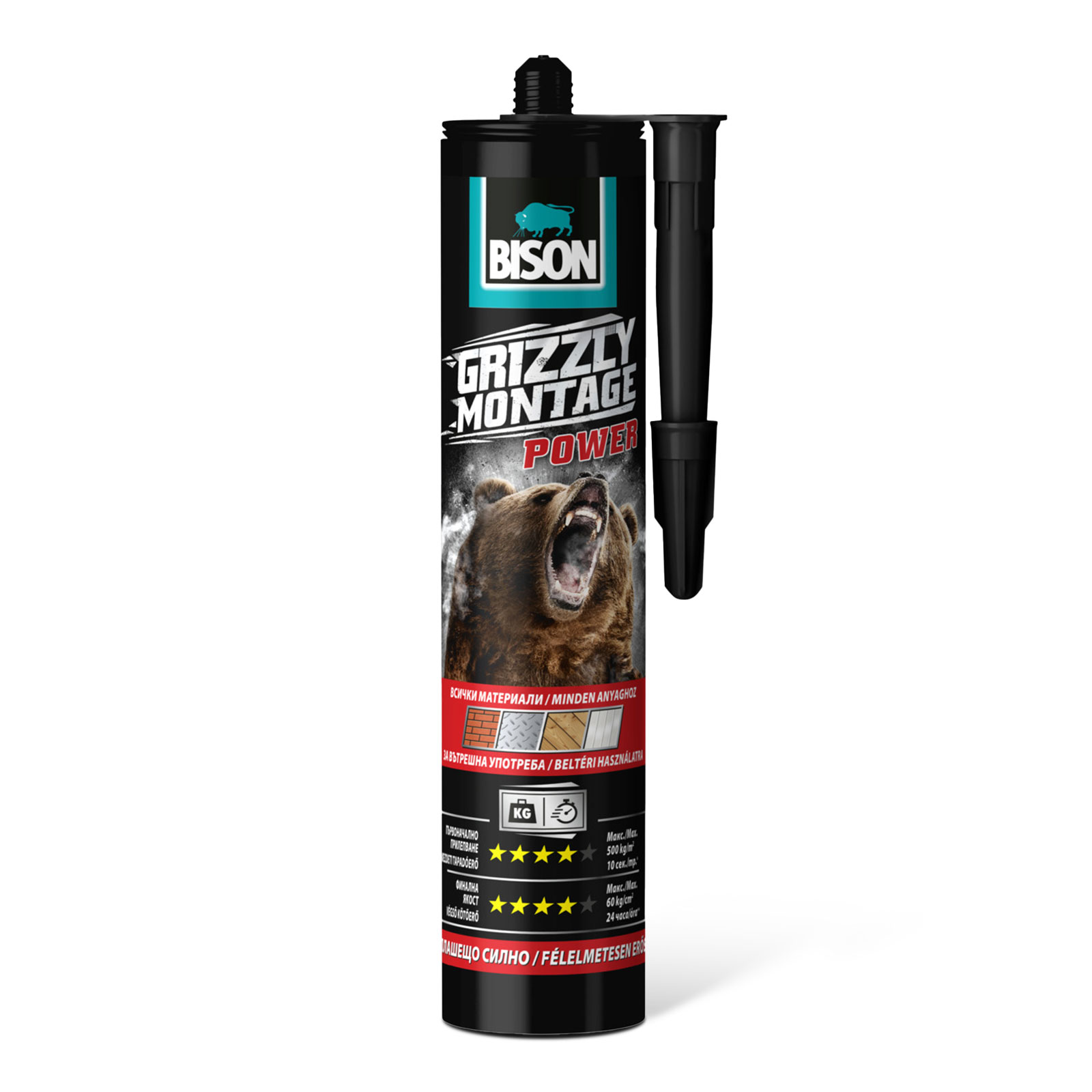 BISON Grizzly erős szerelési ragasztó, 370g