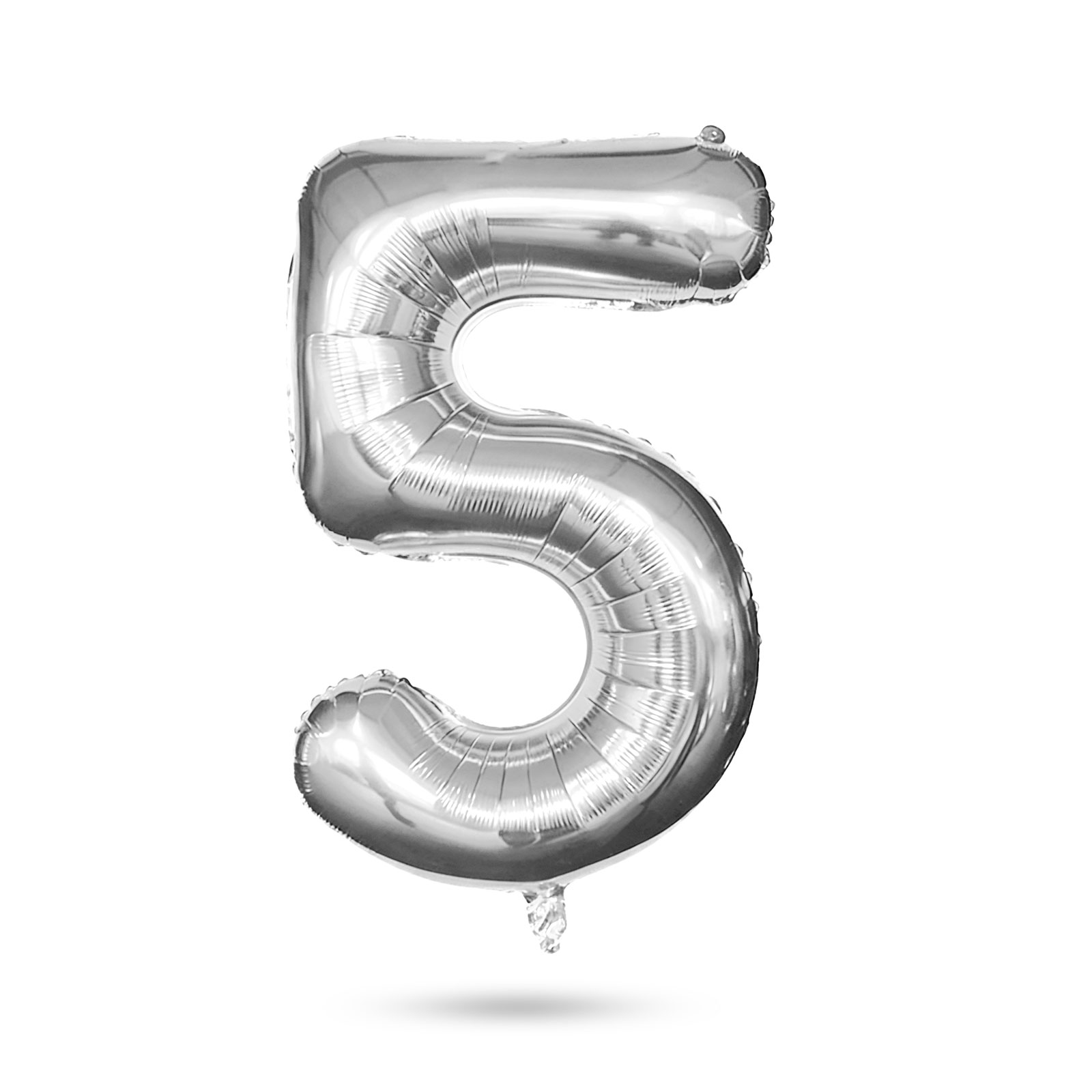 5-ös születésnapi szám fólia lufi - ezüst - 40'