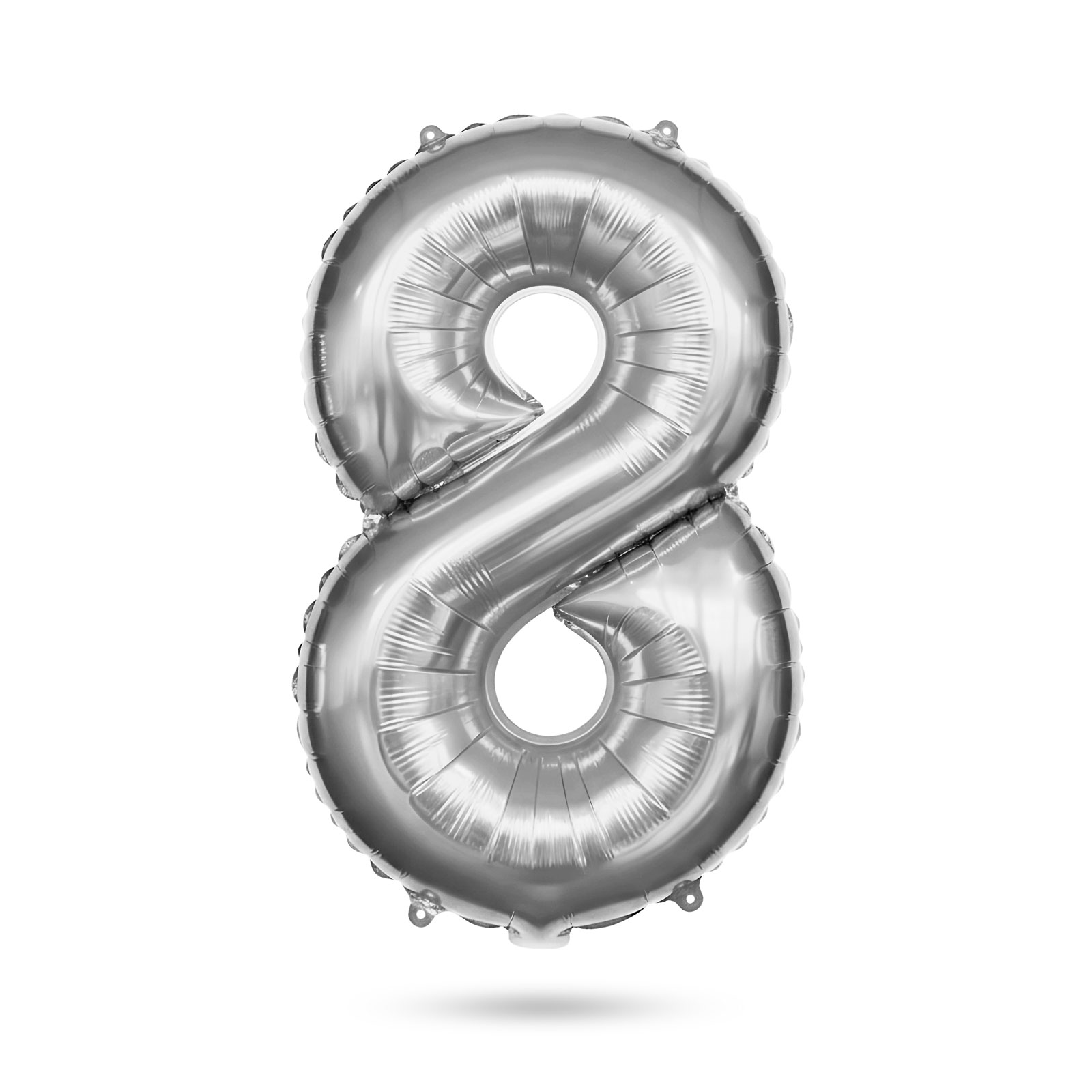 8-as születésnapi szám fólia lufi - ezüst - 40'