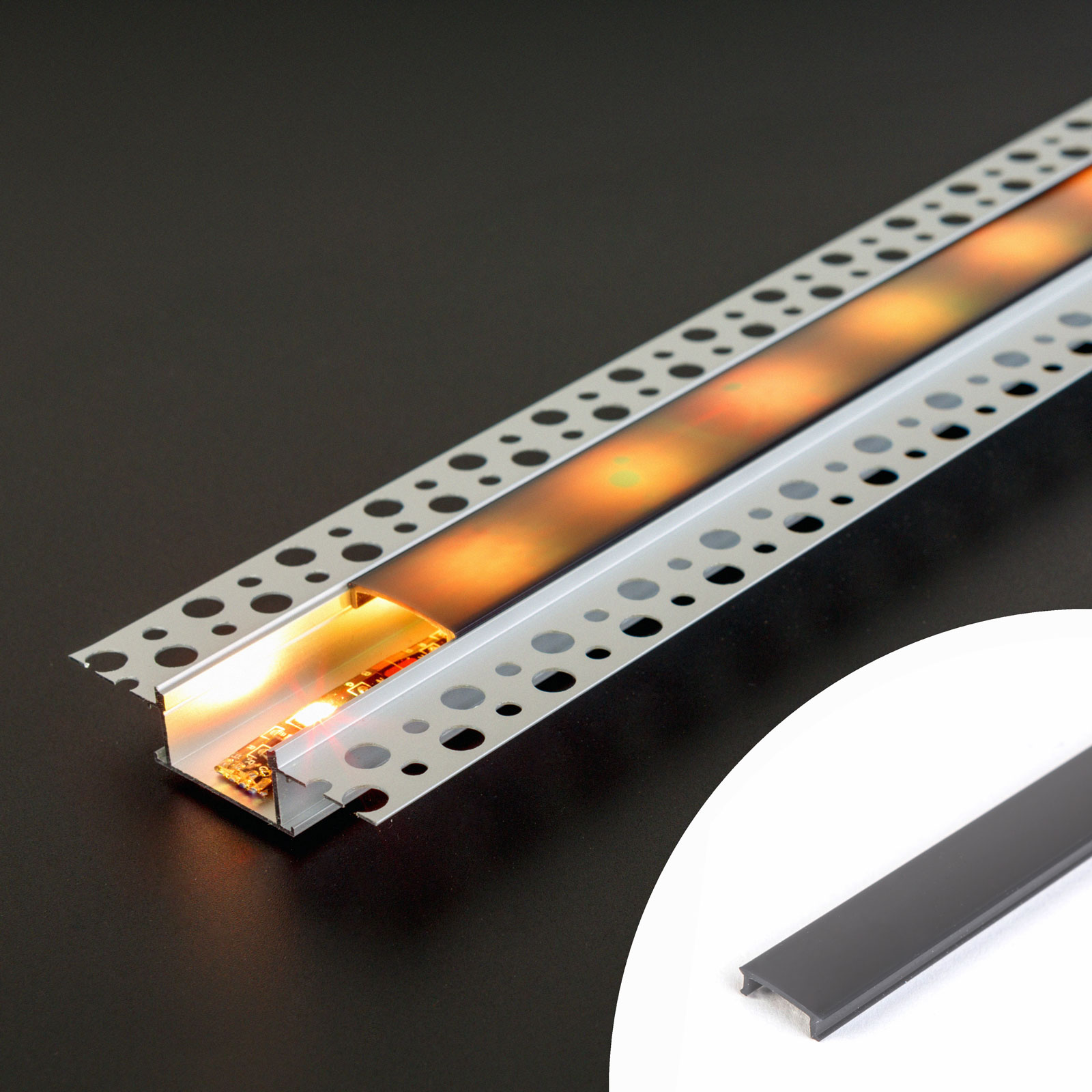 LED aluminium profil takaró búra - fekete - 1000 mm (41026A1-hez)