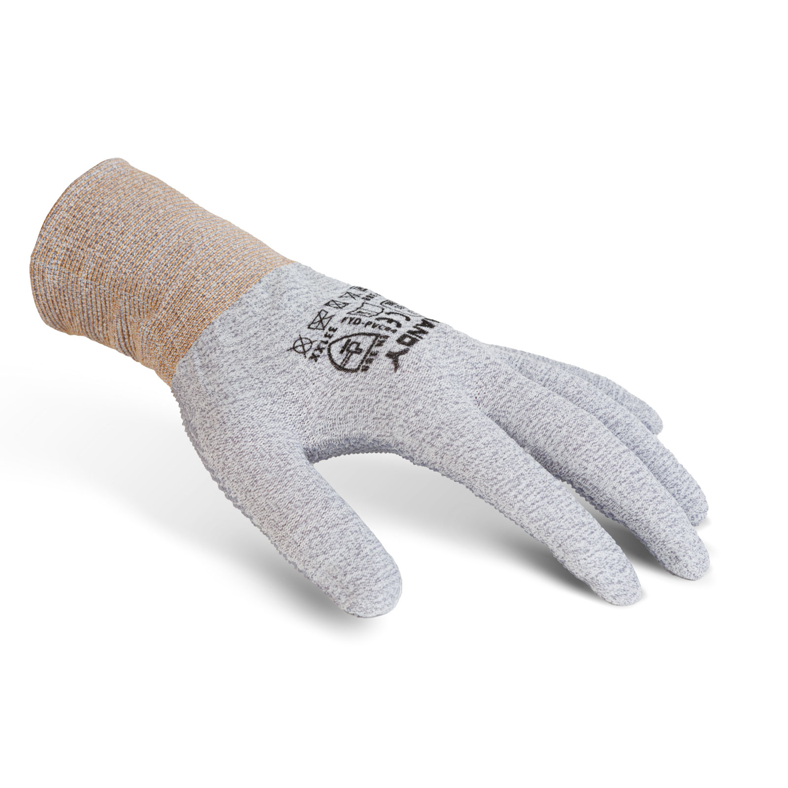 Csúszásmentes poliészter–spandex védőkesztyű - 'L' - rugalmas, vékony, légáteresztő - 1 pár