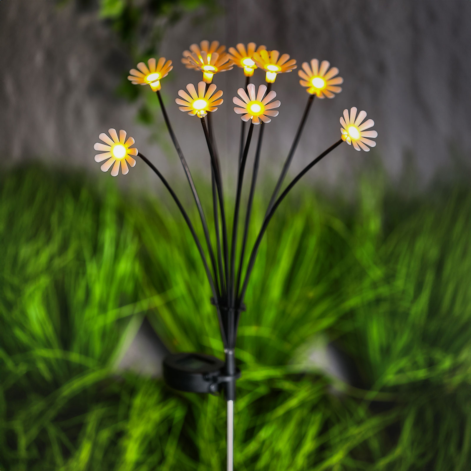 LED-es szolár szélforgó - színes LED, leszúrható - alu, műanyag - 75 x 23 x 23 cm